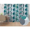 Biante Bavlnený záves Sandra SA-444 Sivo-petrolejové kvapky s ornamentami 150x230 cm Biante Bavlnený záves Sandra SA-444 Sivo-petrolejové kvapky s ornamentami 150x230 cm