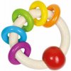 Goki Drevená hrkálka Dúhové kolieska Goki Drevená hrkálka Dúhové kolieska