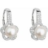 Strieborné náušnice visiace s bielou riečnou perlou 21046.1 Biela Strieborné náušnice visiace s bielou riečnou perlou 21046.1 Biela
