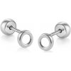 Brilio Minimalistické náušnice z bieleho zlata 2v1 Krúžky 14/195.561/18 Esp Brilio Minimalistické náušnice z bieleho zlata 2v1 Krúžky 14/195.561/18 Esp