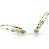 Cutie Jewellery Zlaté detské náušnice C2255-10-X-1 zelená Cutie Jewellery Zlaté detské náušnice C2255-10-X-1 zelená