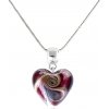 Lampglas Nádherný náhrdelník raspberry kiss s perlou NLH33 Lampglas Nádherný náhrdelník raspberry kiss s perlou NLH33