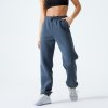 Domyos dámske nohavice 520 na fitnes sivé modrá