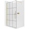 CERANO - Sprchová zástena Walk-in Onyx Cube Ľ/P - 8 mm - hranatá vzpera - zlatá kartáčovaná, industriálne sklo - 150x200 cm CERANO - Sprchová zástena Walk-in Onyx Cube Ľ/P - 8 mm - hranatá vzpera - zlatá kartáčovaná, industriálne sklo - 150x200 cm