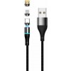 Setty magnetický USB kábel 1 m, 2 A, nylon, čierny Setty magnetický USB kábel 1 m, 2 A, nylon, čierny