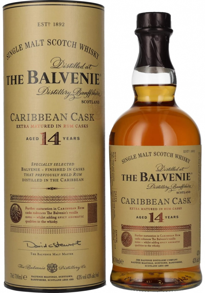 Balvenie Caribbean Cask 14y 43% 0,7 l (tuba)