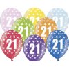 PartyDeco Latexový balón číslo 21 - Narodeninový 30 cm PartyDeco Latexový balón číslo 21 - Narodeninový 30 cm