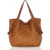 MARCO MAZZINI Camel dámska shopper kabelka z tkanej kože MARCO MAZZINI Camel dámska shopper kabelka z tkanej kože
