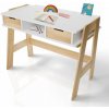 Detský písací stôl biely, výškovo nastaviteľný, úložný pries Detský písací stôl biely, výškovo nastaviteľný, úložný pries