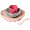 Beaba jedálenská súprava zo silikónu od 4 mesiacov 913429 ružová Beaba jedálenská súprava zo silikónu od 4 mesiacov 913429 ružová