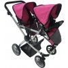 Detský kočík pre dvojčatá - ružovo/čierny Detský kočík pre dvojčatá - ružovo/čierny