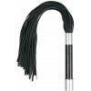 EasyToys Fetish Long Flogger with Metal Grip, čierny korbáč z umelej kože 44 cm EasyToys Fetish Long Flogger with Metal Grip, čierny korbáč z umelej kože 44 cm