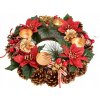 Adventný šiškový veniec POINSETTIA s mašľou 30 cm Adventný šiškový veniec POINSETTIA s mašľou 30 cm