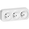 Trojitá zásuvka na stenu biela 16A IP20 Trojitá zásuvka na stenu biela 16A IP20