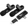 Bezdrôtový mikrofón HOCO - 2v1 Lightning / USB C - HOCO - čierny - sada 2 ks Bezdrôtový mikrofón HOCO - 2v1 Lightning / USB C - HOCO - čierny - sada 2 ks