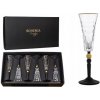 BOHEMIA PRESTIGE CONTE BLACK ZDOBENÉ POHÁRE NA ŠAMPANSKÉ 6 x 170 ml