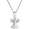 Evolution Group Strieborný náhrdelník anjel so Swarovski kryštálmi biely 32077.1