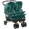 Športový kočík pre dvojičky, zelený, oceľový Športový kočík pre dvojičky, zelený, oceľový