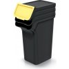 Prosperplast Sada 3 odpadkových košů STACKBOXER Q 3 x 25 L černá