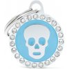 My family známka - Glam okrúhla, lebka modrá (BH28GM06) - 1 ks My family známka - Glam okrúhla, lebka modrá (BH28GM06) - 1 ks