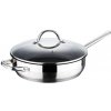 Bergner Panvica s mramorovým povrchom a pokrievkou GOURMET 24 cm nerez