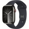 Chytré hodinky Apple Watch Series 9 45mm Cellular Grafitovo šedý nerez s temne atramentovým remienkom - M/L (MRMW3QC/A)
