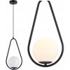 Závesná stropná lampa BIELA GUĽA sklenená Čierny kov Industriálna Loft Závesná stropná lampa BIELA GUĽA sklenená Čierny kov Industriálna Loft