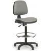 Euroseat Pracovná stolička s klzákmi MILANO bez podpierok rúk, permanentný kontakt, oporný kruh, sivá Euroseat Pracovná stolička s klzákmi MILANO bez podpierok rúk, permanentný kontakt, oporný kruh, sivá