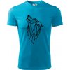 Geometria - vlk - vyjúci - Pánske tričko Fantasy športové - 2XL ( Svetlý tyrkys ) Geometria - vlk - vyjúci - Pánske tričko Fantasy športové - 2XL ( Svetlý tyrkys )