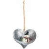 SRDCE kovové, závesné, snehuliak 10/20cm STRIEBORNÉ SRDCE kovové, závesné, snehuliak 10/20cm STRIEBORNÉ