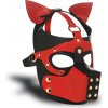 Master Series K9 Headgear Vegánska koža Čierna/Červená Maska s Náhubkom Master Series K9 Headgear Vegánska koža Čierna/Červená Maska s Náhubkom