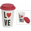 Porcelánový hrnček na kávu so sebou, LOVE Porcelánový hrnček na kávu so sebou, LOVE