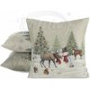 Gobelín Vianočný povlak Snehuliak a sob - 45 x 45 cm Gobelín Vianočný povlak Snehuliak a sob - 45 x 45 cm