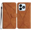 Peňaženkové puzdro Embossing Pattern Stitchy case hnedé – Honor X5c Plus Peňaženkové puzdro Embossing Pattern Stitchy case hnedé – Honor X5c Plus