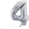 PartyDeco Fóliový balón narodeninové číslo 4 strieborný 86cm (Narodeninový fóliový balón číslo štyri, vhodný na plnenie vzduchom aj héliom.) PartyDeco Fóliový balón narodeninové číslo 4 strieborný 86cm (Narodeninový fóliový balón číslo štyri, vhodný na plnenie vzduchom aj héliom.)