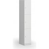 Šatníková skrinka S1 s úložnými boxmi, 3 boxy, 1850 x 300 x 500 mm, demont, cylindrický zámok, laminované dvere, biela Šatníková skrinka S1 s úložnými boxmi, 3 boxy, 1850 x 300 x 500 mm, demont, cylindrický zámok, laminované dvere, biela