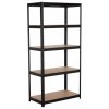 BestBerg Regál BBMS-10B 90 x 180 x 40 cm 5 políc čiernohnedá