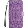 Peňaženkové puzdro Embossing Pattern Slnečnica fialové – Realme 14 Pro Peňaženkové puzdro Embossing Pattern Slnečnica fialové – Realme 14 Pro