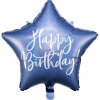PartyDeco Fóliový balón hviezda - Happy Birthday kráľovská modrá 40 cm PartyDeco Fóliový balón hviezda - Happy Birthday kráľovská modrá 40 cm