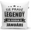 Sablio Vankúš Tie pravé legendy sa rodia v januári: 40x40 cm Sablio Vankúš Tie pravé legendy sa rodia v januári: 40x40 cm