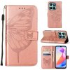 Peňaženkové kožené puzdro Embossed Butterfly na Honor X6a - Rose Gold Peňaženkové kožené puzdro Embossed Butterfly na Honor X6a - Rose Gold