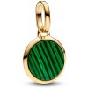 Pandora Pozlátený prívesok so syntetickým malachitom Shine 763389C01 Pandora Pozlátený prívesok so syntetickým malachitom Shine 763389C01
