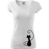 Zamilovaná mačka spredu - Dámske tričko Pure - XS ( Biela ) Zamilovaná mačka spredu - Dámske tričko Pure - XS ( Biela )