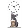 Moderné hodiny nástenné Pes a mačka 30x60 cm Moderné hodiny nástenné Pes a mačka 30x60 cm