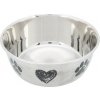 Nerezová miska, motív labky/srdce, protišmykové dno 1,0 l/ø 15 cm Nerezová miska, motív labky/srdce, protišmykové dno 1,0 l/ø 15 cm