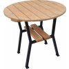 Stôl záhradný okrúhly 80 cm drevo a oceľ Stôl záhradný okrúhly 80 cm drevo a oceľ