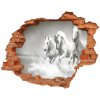 Diera 3D fototapeta nálepka Biele kone 90x70 cm Diera 3D fototapeta nálepka Biele kone 90x70 cm