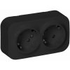 Dvojzásuvka ToDo 2x2P+E, Schuko 16A/230VAC, IP20, Čierna Dvojzásuvka ToDo 2x2P+E, Schuko 16A/230VAC, IP20, Čierna