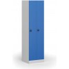 Kovová šatníková skrinka S1 zúžená, 2 oddiely, 1850 x 500 x 500 mm, zámok s čítačkou RFID kariet, modré dvere Kovová šatníková skrinka S1 zúžená, 2 oddiely, 1850 x 500 x 500 mm, zámok s čítačkou RFID kariet, modré dvere