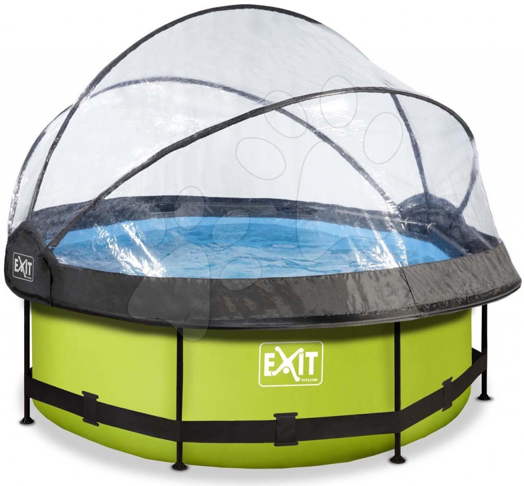 Exit Toys Lime s kartušovou filtráciou a kupolou 244x76 cm zelená